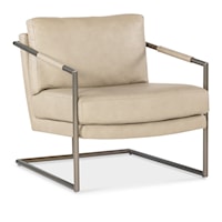 Transitional Upholstered Accent Chair with Metal Frame