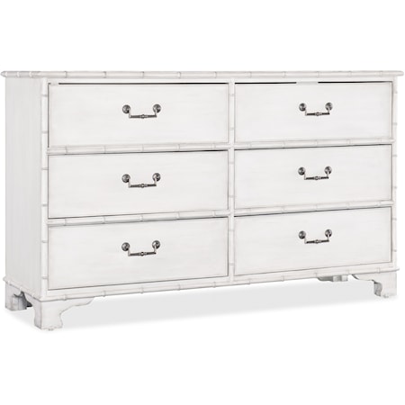Traditional 6-Drawer Dresser with Self-Closing Guides