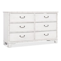 Traditional 6-Drawer Dresser with Self-Closing Guides