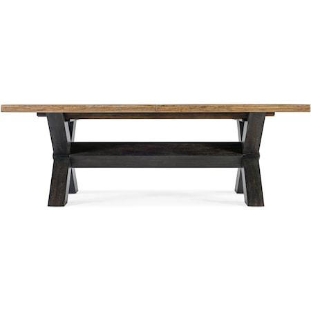 Casual Trestle Dining Table with Table Leaves