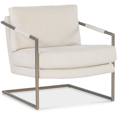 Transitional Upholstered Accent Chair with Metal Frame