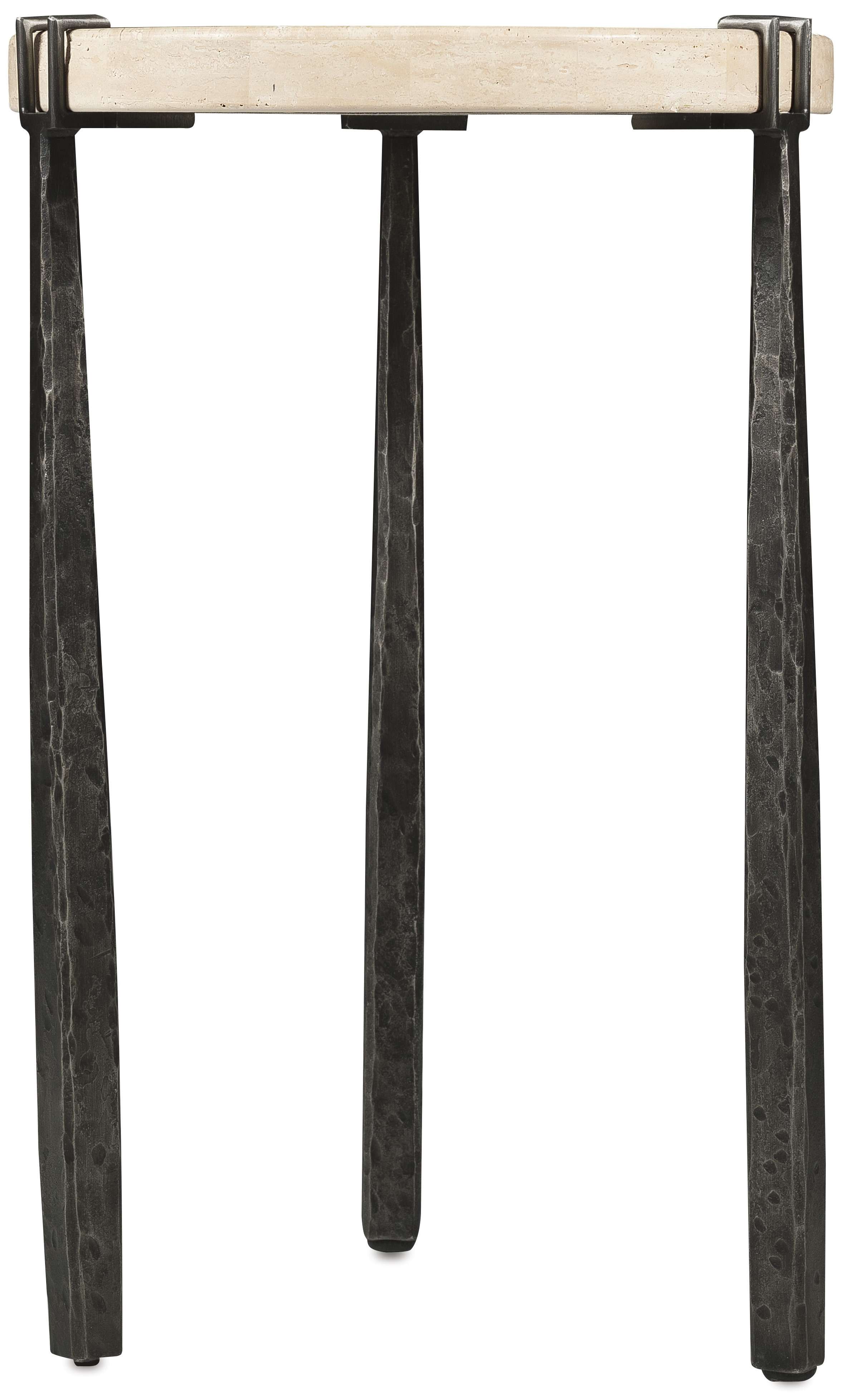 Hooker Furniture Driftwood Round Stone-Top Metal Spot Table