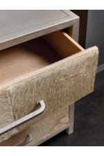Hooker Furniture Melange Transitional Bedroom Chest with Hair-on-Hide Drawers