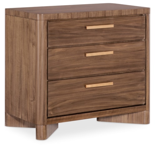 Transitional 3-Drawer Nightstand with Charging Station