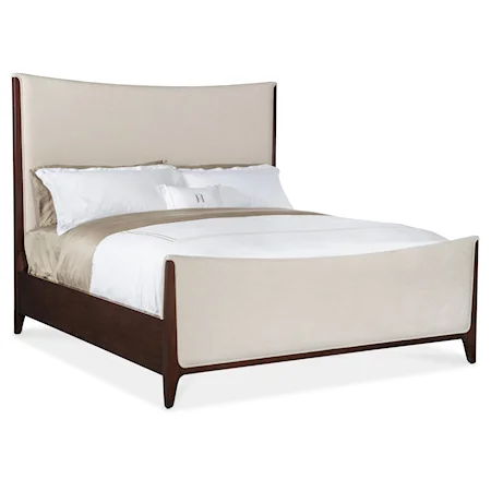 Transitional Queen Upholstered Panel Bed