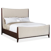 Transitional Queen Upholstered Panel Bed