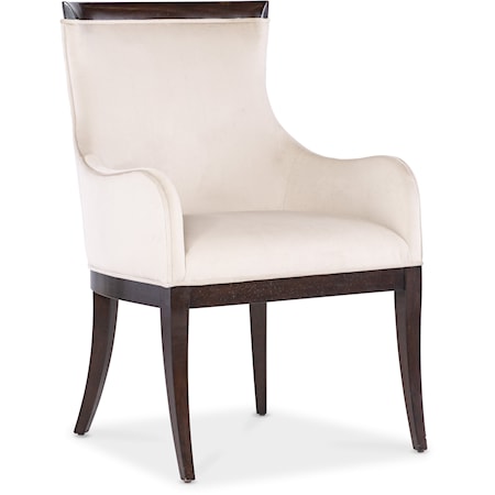 Transitional Upholstered Dining Arm Chair