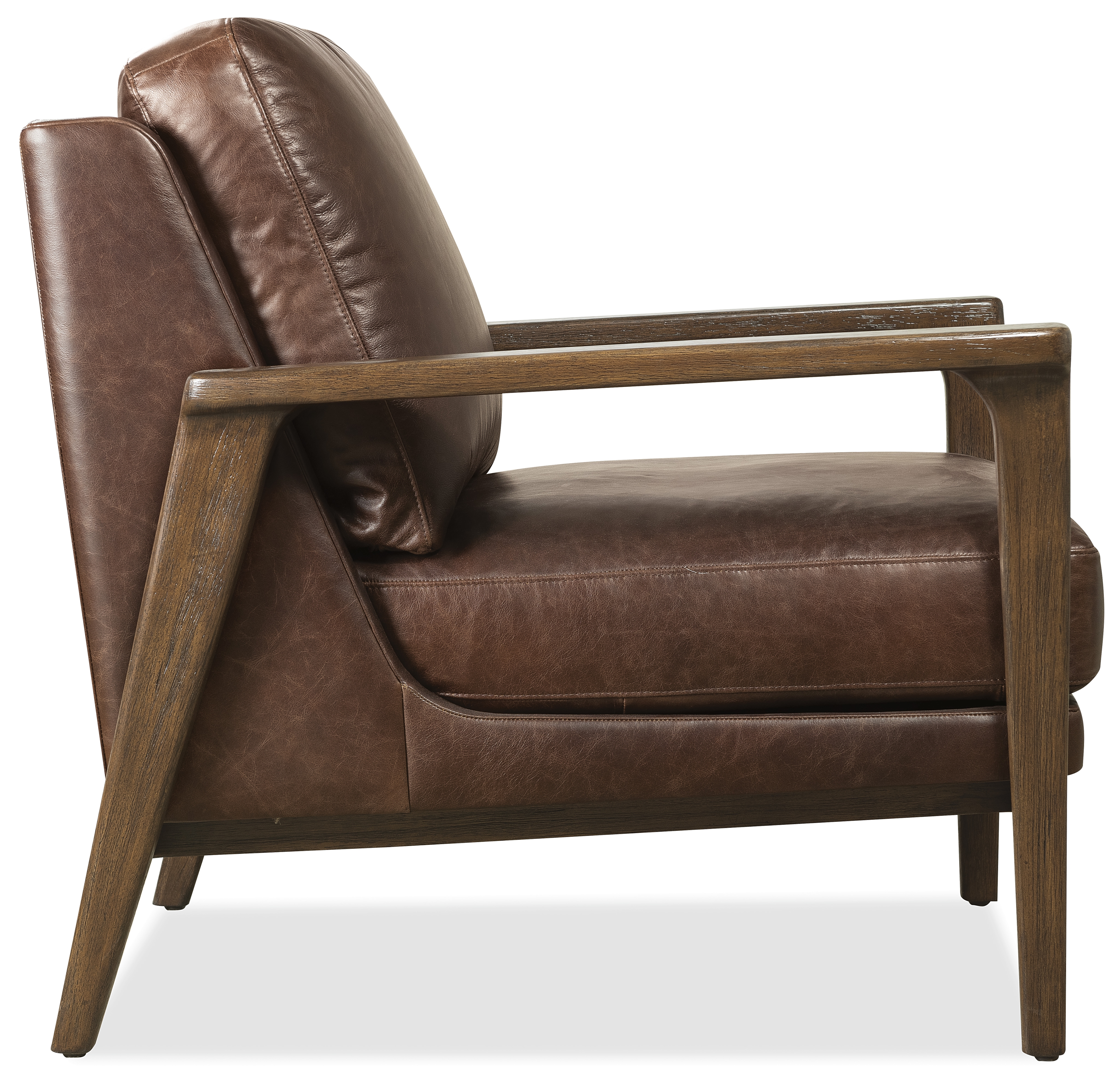 Cushioned Exposed-Wood Club Chair