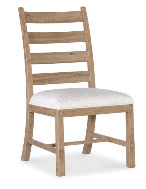 Rustic Ladderback Side Chair with Welt Trim