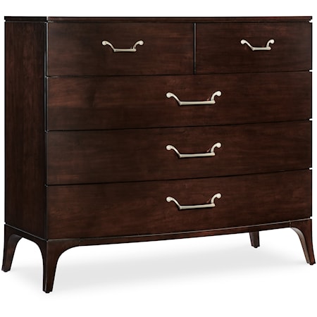 Transitional 5-Drawer Bedroom Chest with Felt-Lined Top Drawers