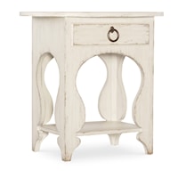 Traditional 1-Drawer Nightstand with Lower Fixed Shelf