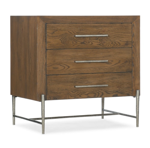 Casual 3-Drawer Nightstand with USB Ports