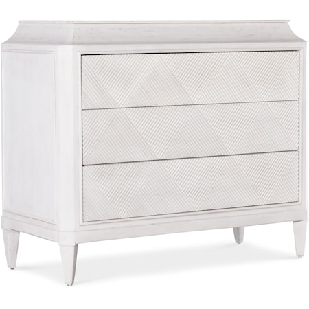 Casual Argyle 3-Drawer Chest with Tapered Legs