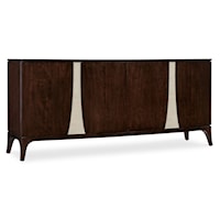 Transitional 4-Door Entertainment Credenza with Wire Management Holes