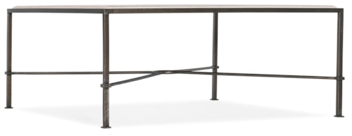 Transitional Metal Cocktail Table with Marble Top