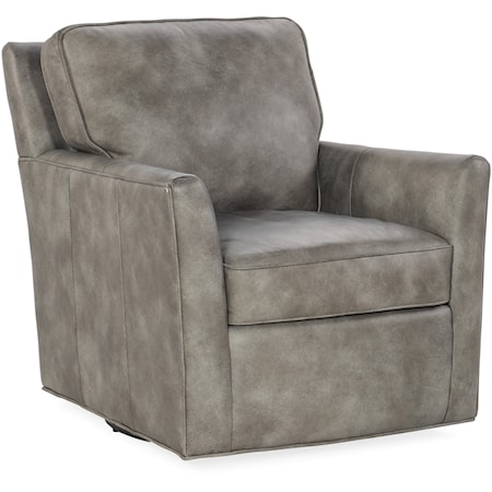 Casual Swivel Club Chair with Track Arms