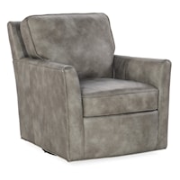 Casual Swivel Club Chair with Track Arms