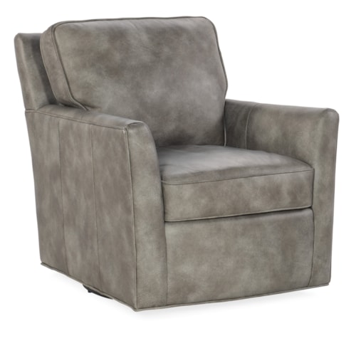 Casual Swivel Club Chair with Track Arms