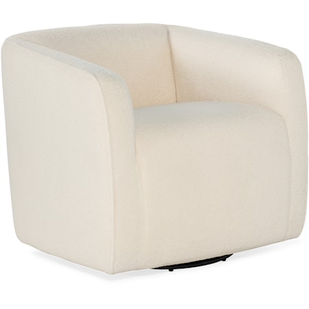 Contemporary Wooly Swivel Club Chair