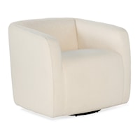 Contemporary Wooly Swivel Club Chair