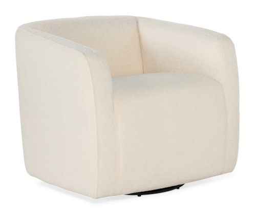 Contemporary Wooly Swivel Club Chair