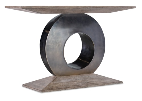 Contemporary Accent Table with Metal Circle Base
