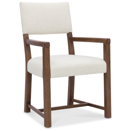 Open-Back Upholstered Dining Arm Chair