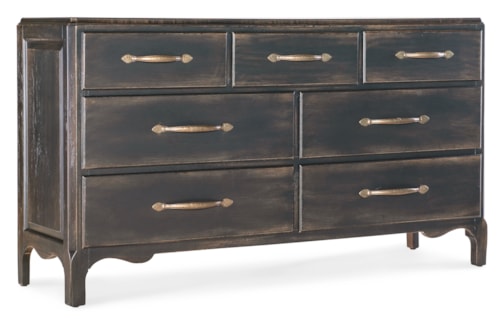 Traditional 7-Drawer Dresser with Self-Closing Drawers