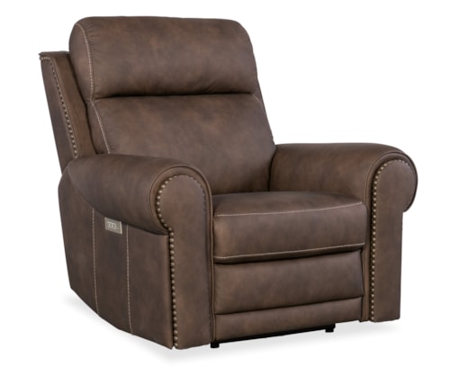 Traditional Power Recliner with Power Headrest and Lumbar