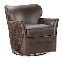 Traditional Swivel Chair with Flared Arms