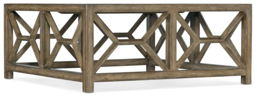 Square Cocktail Table with Stone Veneer Top