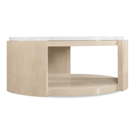 Round Stone-Top Cocktail Table