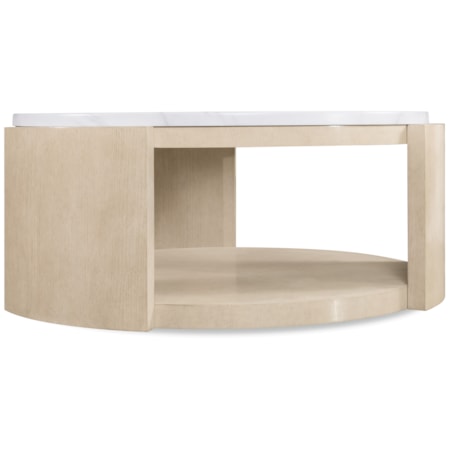 Round Stone-Top Cocktail Table