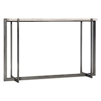 Contemporary Metal Console Table with Travertine Stone Top