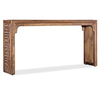 Casual Thrace Console Table with Tempered Glass Inlay