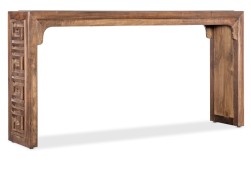 Casual Thrace Console Table with Tempered Glass Inlay