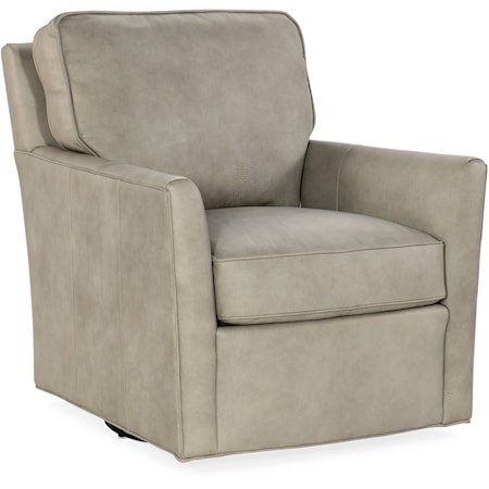 Casual Swivel Club Chair with Track Arms