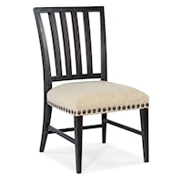Casual Charred Timber Side Chair with Upholstered Cushion