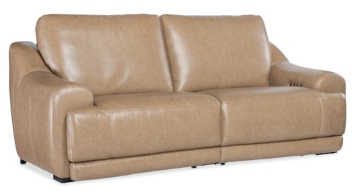 Transitional Power Reclining Sofa with USB Port