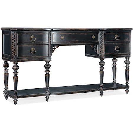 Traditional 5-Drawer Server with Carved Legs