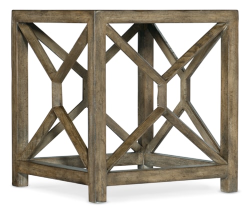 Square End Table with Stone Veneer Top