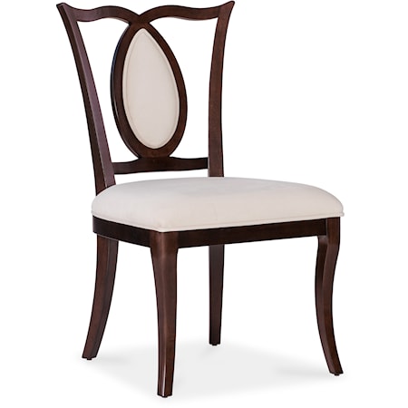 Transitional Dining Side Chair with Upholstered Seat