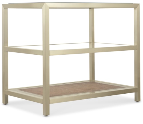 Contemporary End Table with Glass Top