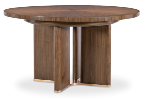 Transitional Round Dining Table with 20-Inch Leaf