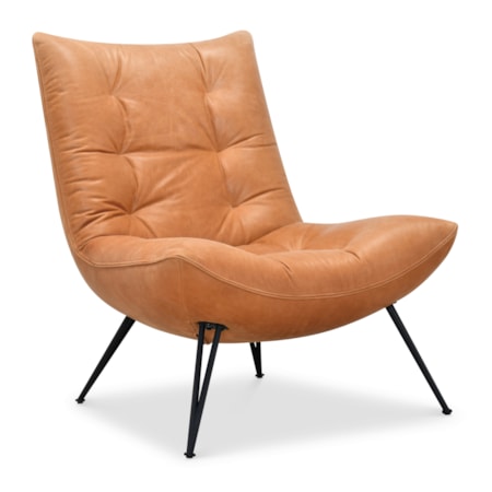Leather Armless Accent Chair