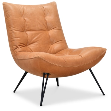 Leather Armless Accent Chair