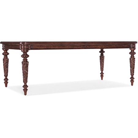 Traditional Carved Dining Table with 24" Leaf