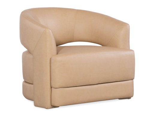 Transitional Swivel Chair with Sloped Armrests