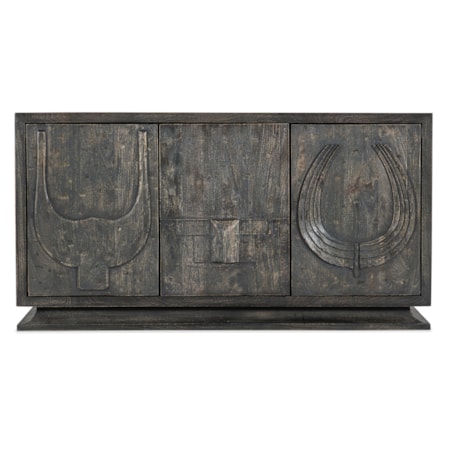 3-Door Credenza with Tribal Motif