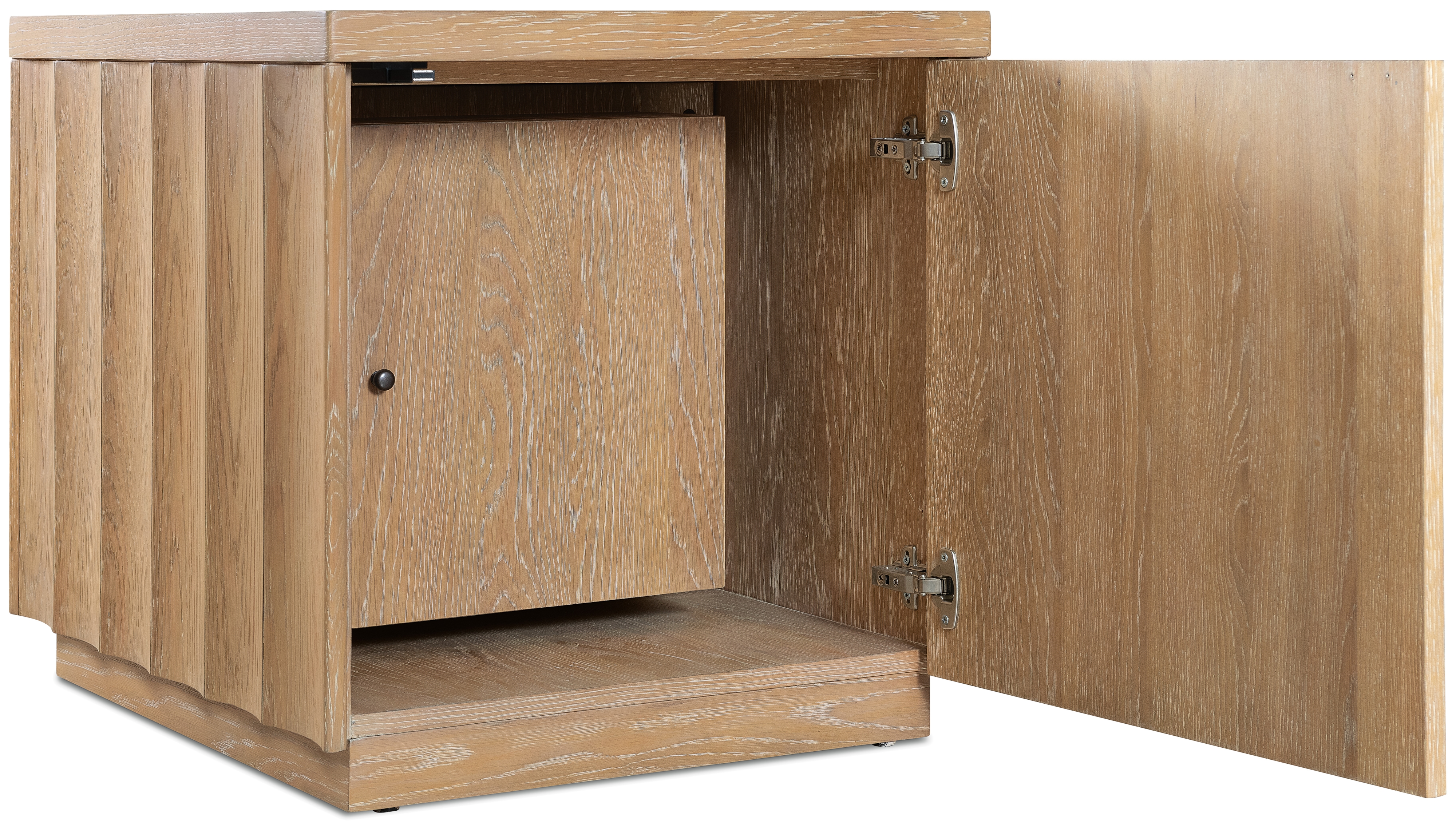 Hooker Furniture Commerce and Market Single-Door Scalloped Oak End Table